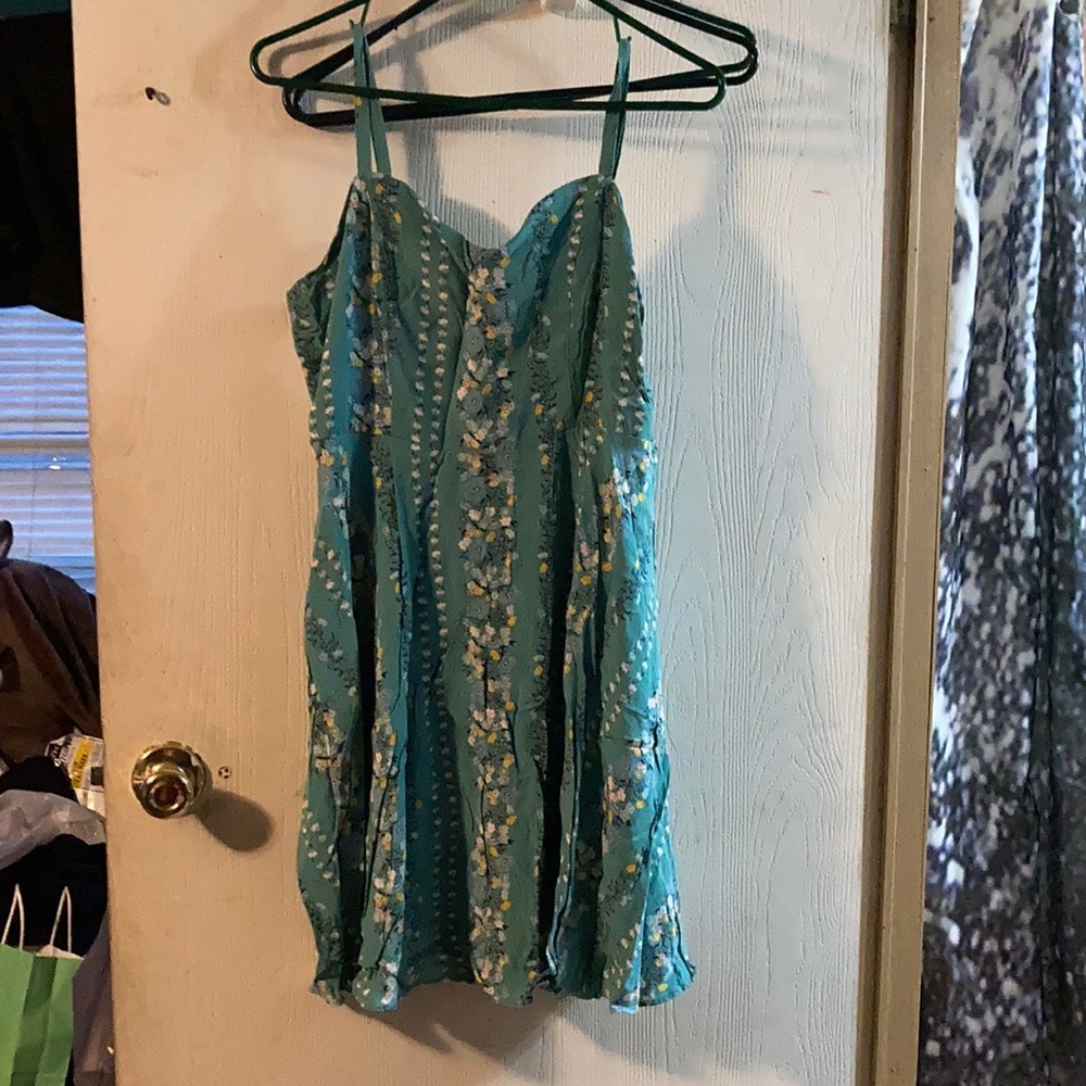 Teal and flowers